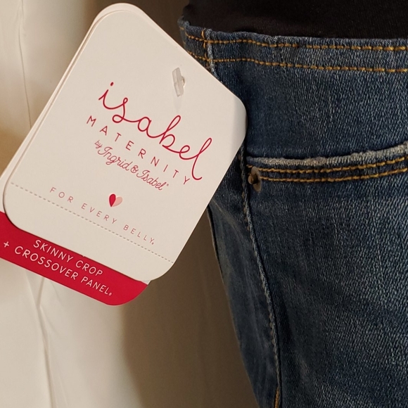 Blue Maternity Jeans Skinny Maternity Crop Jeans - Picture 4 of 6